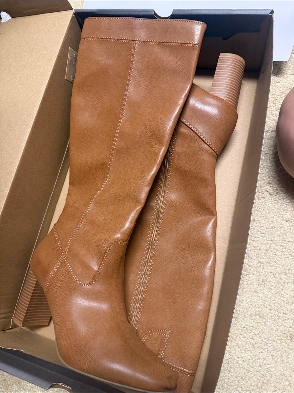 a.n.a Tall Tan Knee-High Block Heel Boots - Picture 2 of 6